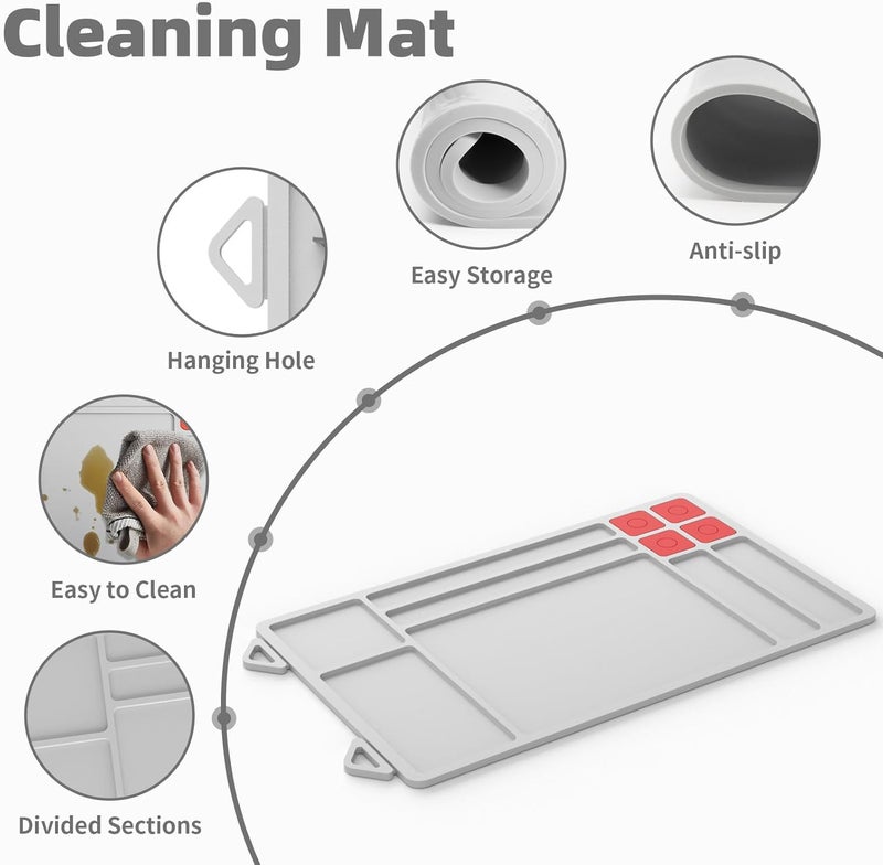 Magsaddle Pistol Gun Cleaning Mat, Thick Gun Cleaning Pad with Magnetic Organizer Parts Tray, Anti-Slip Rubberized Pistol Handgun Revolver Gun Mat, Protective Workbench Mat for Glock Cleaning - Image 3